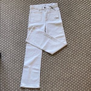 Mango Women's Straight Leg White Jeans